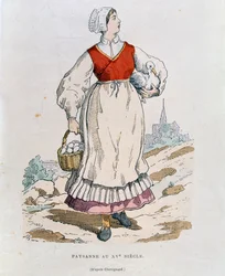 Campesino francés del siglo XVI, ilustración de 